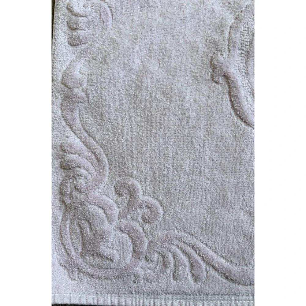 Vintage Embroidered Towel Full Size Pink Flowers Floral Cottage Core